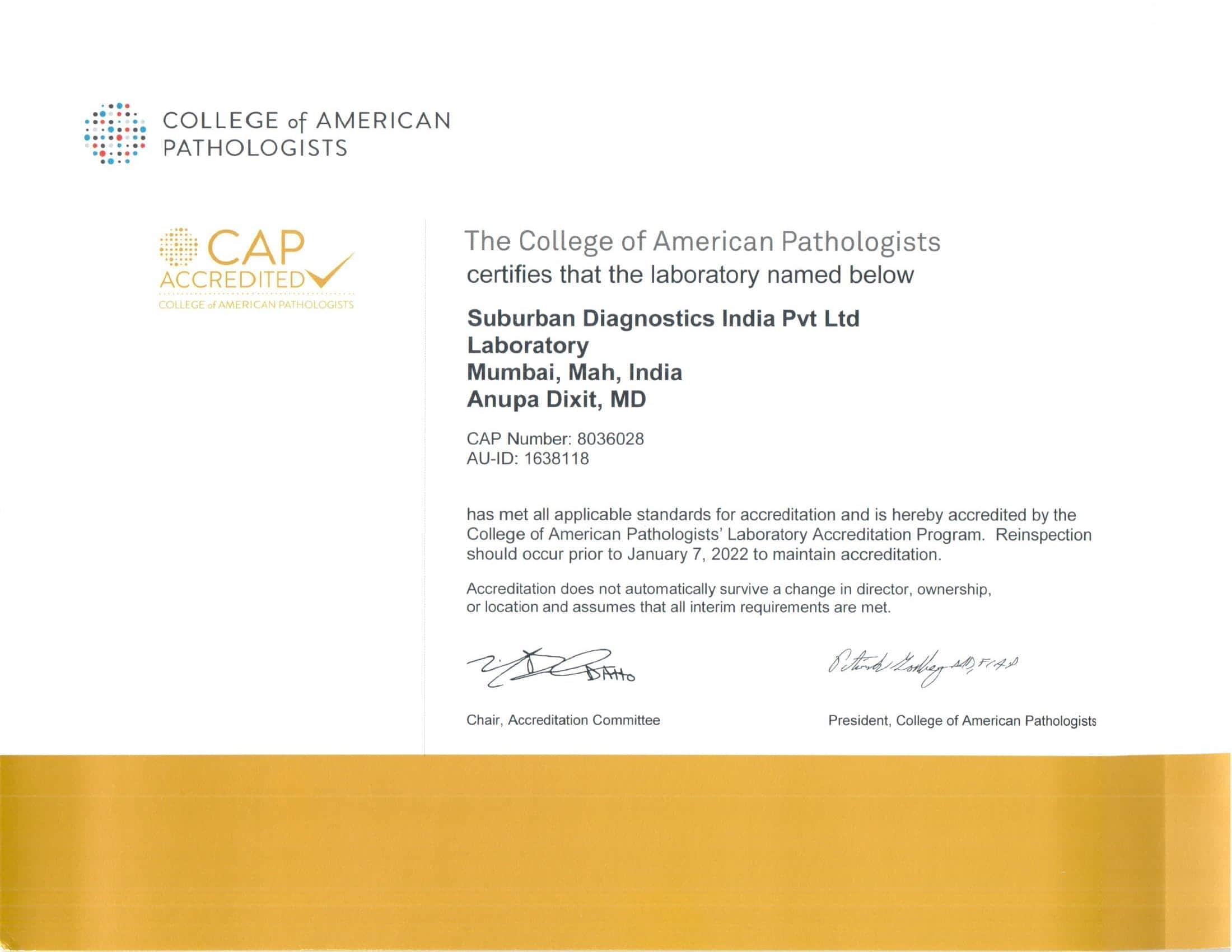 CAP Certificate